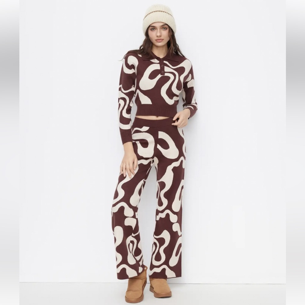 Maroon Knit Matching, Set Rave Reviews, XS